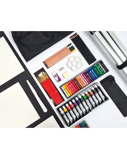 Set de pinturas daler rowney 115 piezas con caballete de aluminio plegable 457x73x584 mm