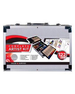 Maletin de pinturas daler rowney metalico 122 piezas 347x94x240 mm