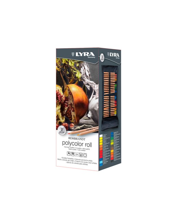 Lapices de colores lyra rembrandt polycolor 24 colores surtidos en estuche de tela enrollable