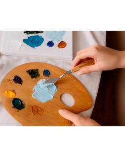 Espatula para pintura liderpapel metalica mango de madera juego de 5 unidades tamaños surtidos certificado