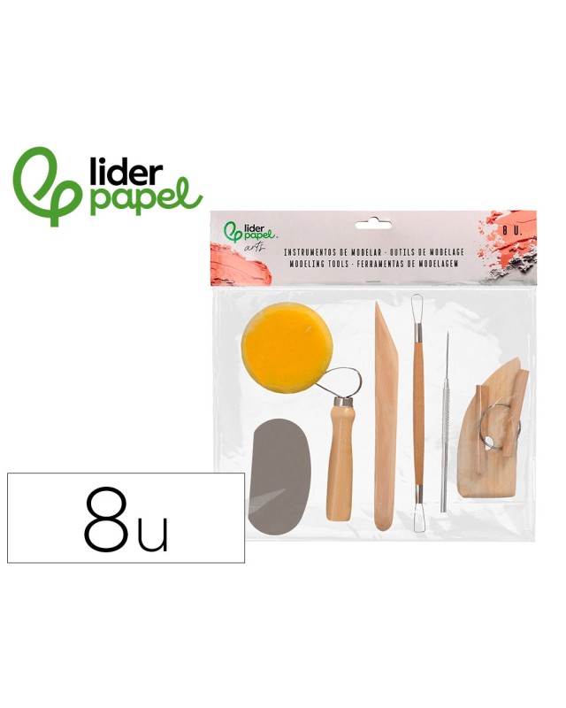 Instrumentos de modelar liderpapel pack 8 herramientas surtidas certificado fsc