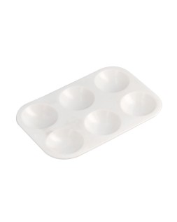 Paleta plastico liderpapel para pintura rectangular con 6 huecos 12.5x8,7 cm