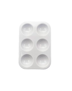 Paleta plastico liderpapel para pintura rectangular con 6 huecos 12.5x8,7 cm