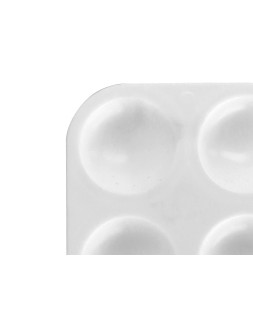 Paleta plastico liderpapel para pintura rectangular con 6 huecos 12.5x8,7 cm