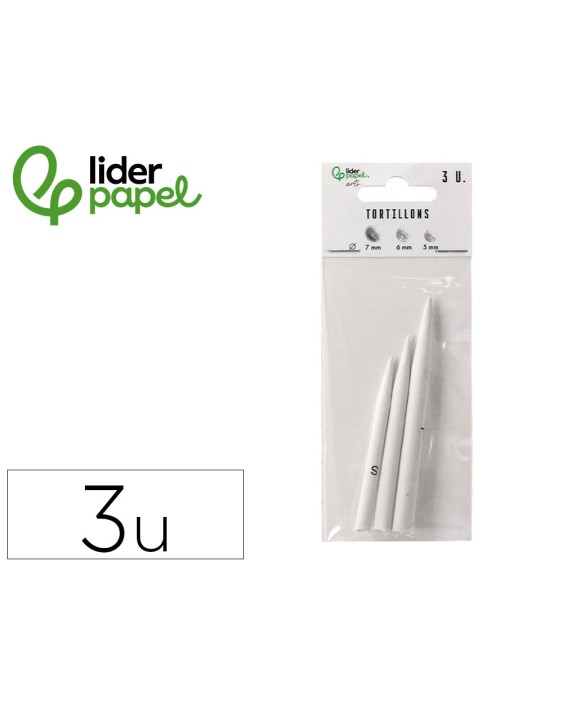 Difumino liderpapel bolsa de 3 unidades diametros surtidos 70 mm / 80 mm / 90 mm