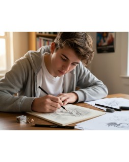 Lapiz de carboncillo para esbozos liderpapel caja de 3 unidades con diferentes durezas certificado fsc