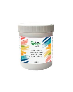 Gesso acrilico liderpapel aditivo preparador de superficies bote de 1 litro