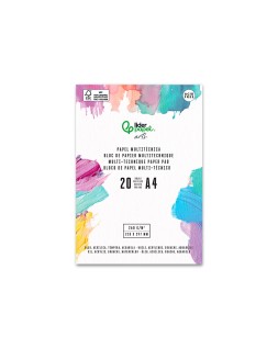 Bloc papel multitecnica liderpapel din a4 para acrilico oleo y gouache 20 hojas gramaje 260g/m2