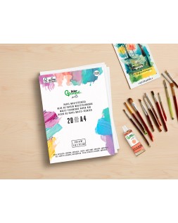 Bloc papel multitecnica liderpapel din a4 para acrilico oleo y gouache 20 hojas gramaje 260g/m2