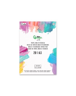 Bloc papel multitecnica liderpapel din a3 para acrilico oleo y gouache 20 hojas gramaje 260g/m2