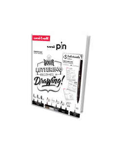 Set iniciacion uniball pin lettering starter nº2 blister de 8 rotuladores + 1 portaminas