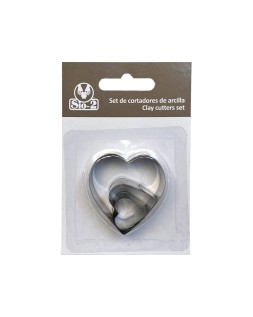 Cortador metalico sio-2 corazon set de 3 piezas
