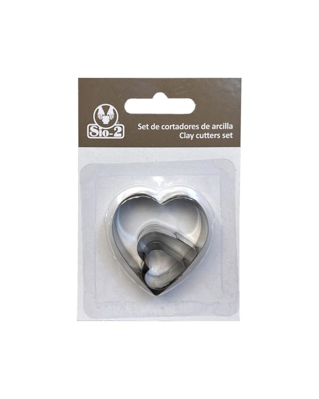Cortador metalico sio-2 corazon set de 3 piezas