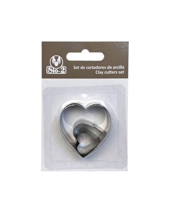 Cortador metalico sio-2 corazon set de 3 piezas