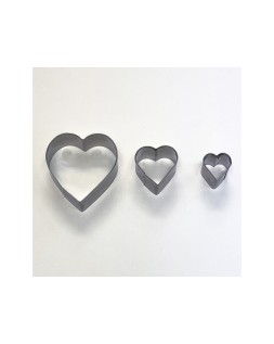 Cortador metalico sio-2 corazon set de 3 piezas