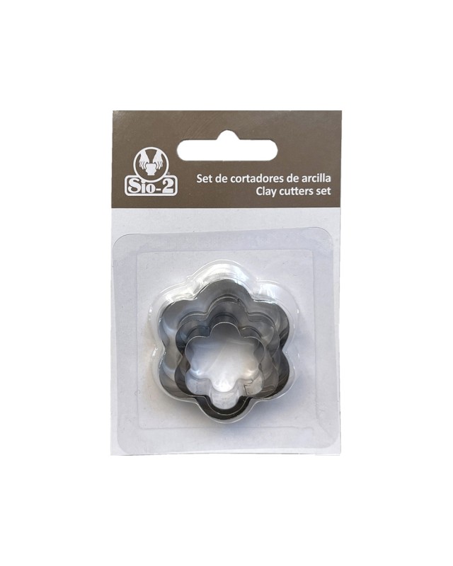 Cortador metalico sio-2 flor set de 3 piezas