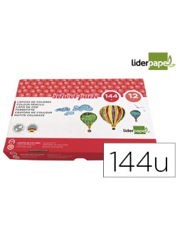 Lapices de colores liderpapel school pack de 144 unidades 12 colores x 12 unidades