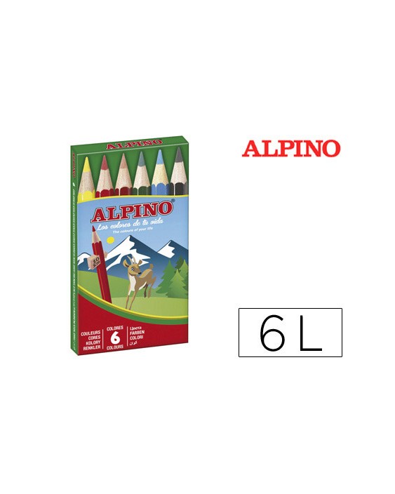 Lapices de colores alpino 651 caja de 6 colores cortos