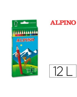 Lapices de colores alpino 654 caja de 12 colores largos