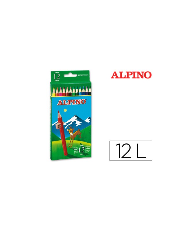 Lapices de colores alpino 654 caja de 12 colores largos