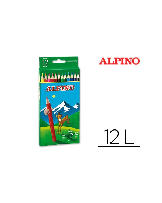 Lapices de colores alpino 654 caja de 12 colores largos