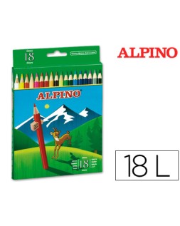 Lapices de colores alpino 656 caja de 18 colores largos