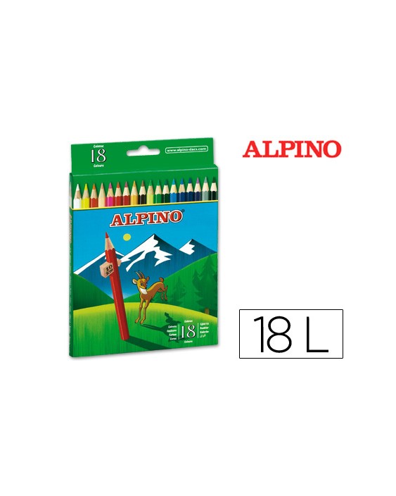 Lapices de colores alpino 656 caja de 18 colores largos