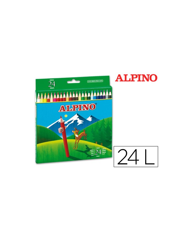 Lapices de colores alpino 658 caja de 24 colores largos