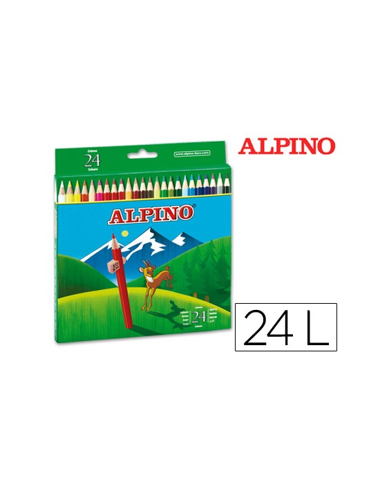 Lapices de colores alpino 658 caja de 24 colores largos