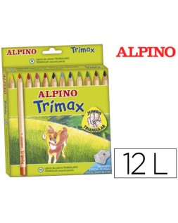 Lapices de colores alpino trimax caja de 12 colores surtidos