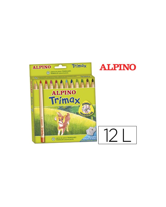 Lapices de colores alpino trimax caja de 12 colores surtidos