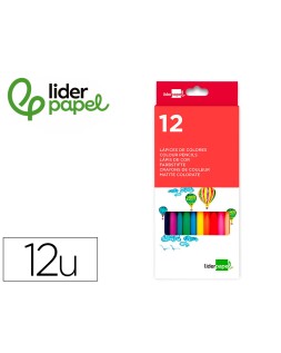 Lapices de colores liderpapel caja de 12 unidades colores surtidos