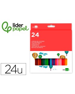 Lapices de colores liderpapel caja de 24 unidades colores surtidos