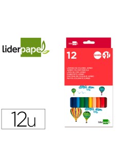 Lapices de colores liderpapel jumbo con sacapuntas caja de 12 unidades colores surtidos