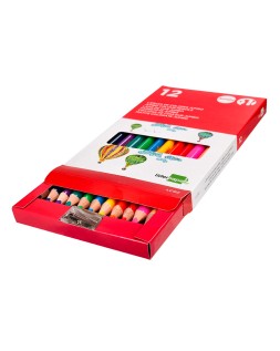Lapices de colores liderpapel jumbo con sacapuntas caja de 12 unidades colores surtidos