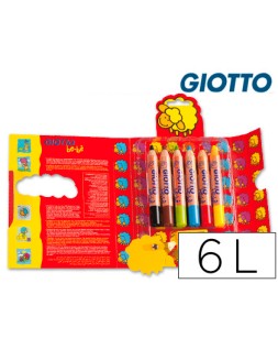 Lapices de colores giotto super bebe caja de 6 lapices colores surtidos + sacapuntas