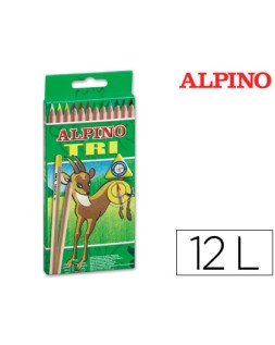 Lapices de colores alpino tri estuche de 12 colores surtidos