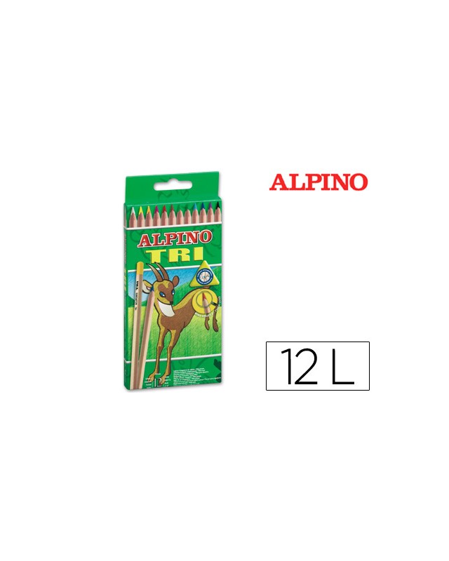 Lapices de colores alpino tri estuche de 12 colores surtidos