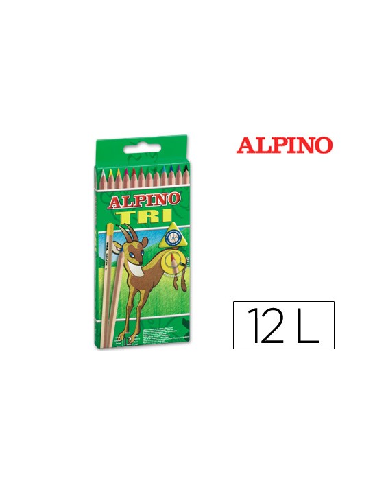 Lapices de colores alpino tri estuche de 12 colores surtidos