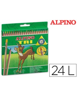 Lapices de colores alpino tri estuche de 24 colores surtidos
