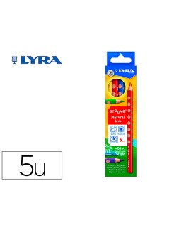 Lapices de colores lyra groove triangular minas de 4,25 mm caja de 5 unidades colores surtidos