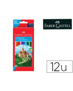 Lapices de colores faber castell hexagonal madera reforestada caja de 12 unidades colores surtidos
