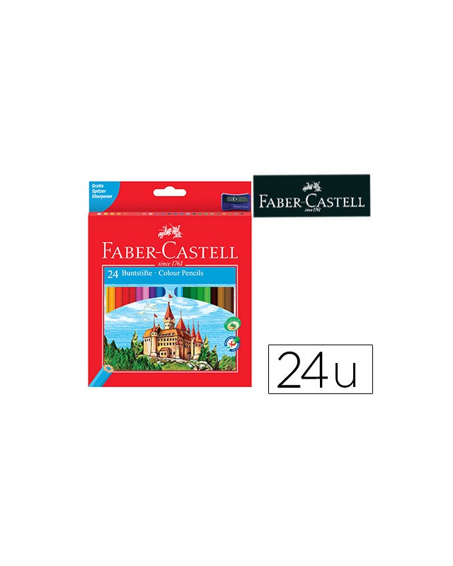 Lapices de colores faber castell hexagonal madera reforestada caja de 24 unidades colores surtidos