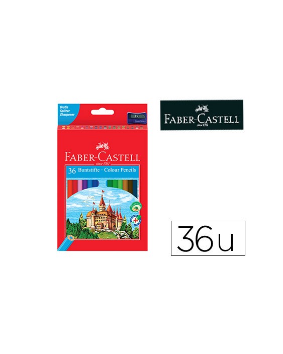 Lapices de colores faber castell hexagonal madera reforestada caja de 36 unidades colores surtidos