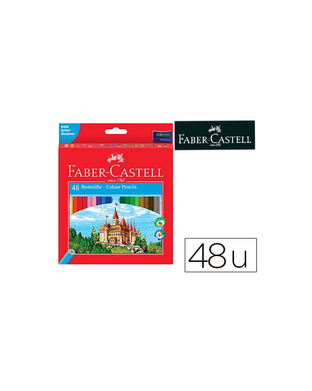 Lapices de colores faber castell hexagonal madera reforestada caja de 48 unidades colores surtidos