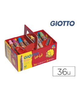 Lapices de colores giotto bebe super schoolpack de 36 unidades + 2 sacapuntas