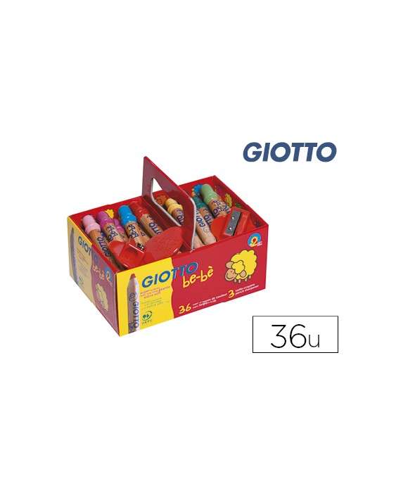 Lapices de colores giotto bebe super schoolpack de 36 unidades + 2 sacapuntas