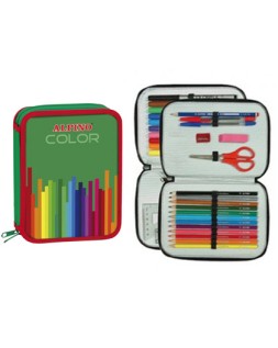 Plumier escolar alpino color pequeño doble cremallera