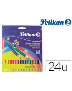 Lapices de colores pelikan hexagonales caja de 24 colores surtidos