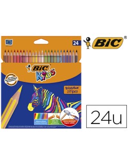 Lapices de colores bic evolution stripes caja de 24 colores surtidos